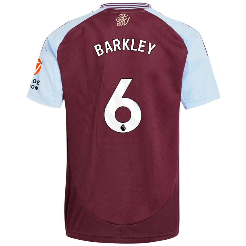 Niño Camiseta Ross Barkley #6 Borgoña Azul Cielo 1ª Equipación 2024/25 La Camisa Argentina