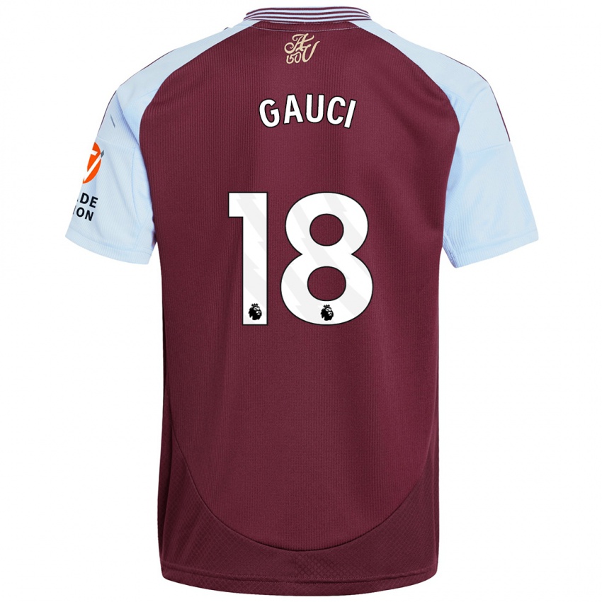 Niño Camiseta Joe Gauci #18 Borgoña Azul Cielo 1ª Equipación 2024/25 La Camisa Argentina