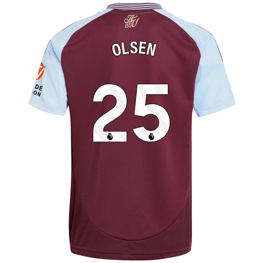 Niño Camiseta Robin Olsen #25 Borgoña Azul Cielo 1ª Equipación 2024/25 La Camisa Argentina