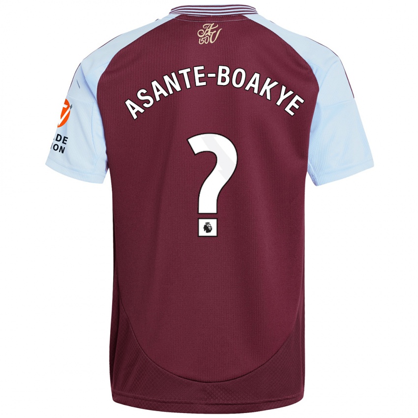 Niño Camiseta Max Asante-Boakye #0 Borgoña Azul Cielo 1ª Equipación 2024/25 La Camisa Argentina