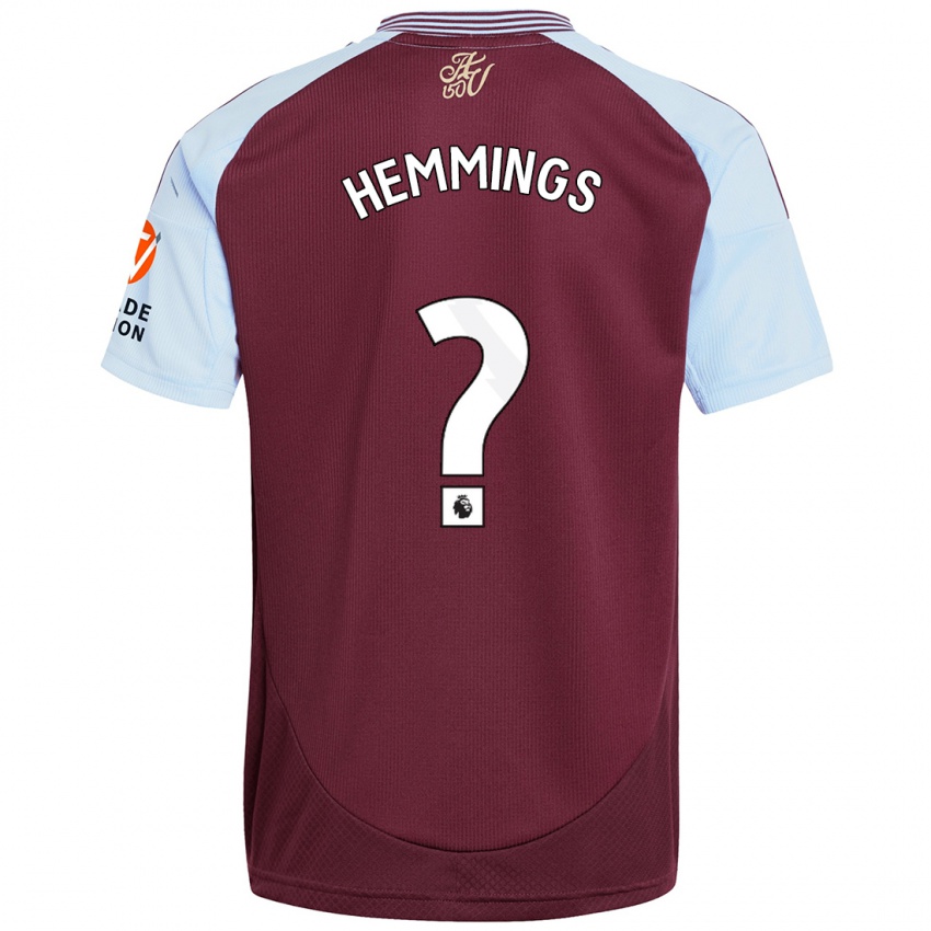 Niño Camiseta George Hemmings #0 Borgoña Azul Cielo 1ª Equipación 2024/25 La Camisa Argentina