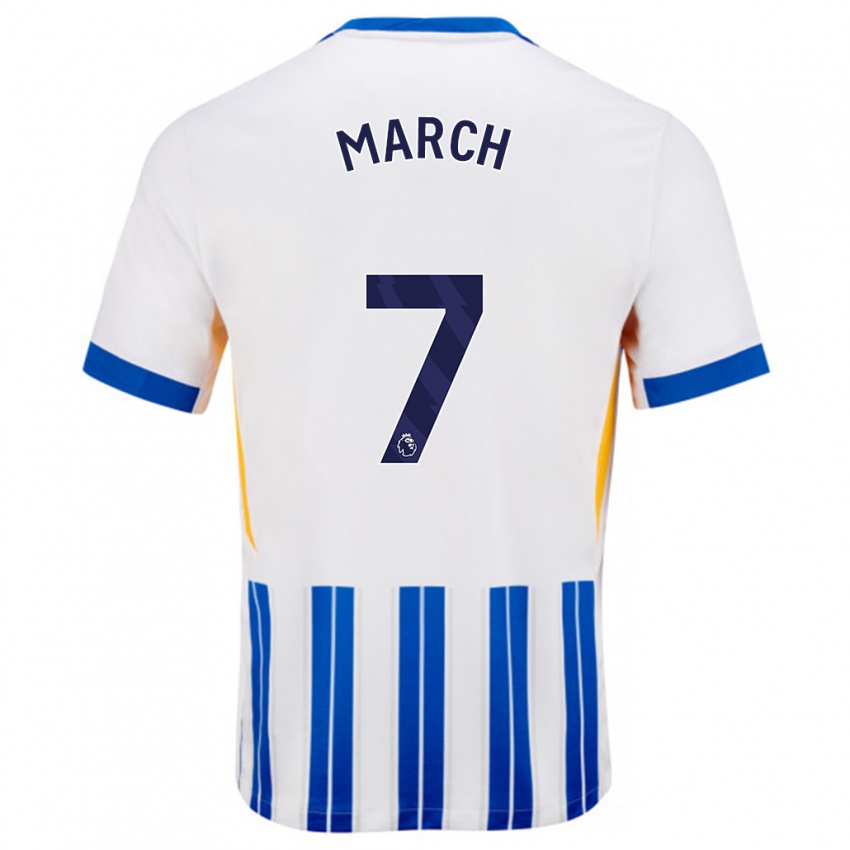 Niño Camiseta Solly March #7 Blanco Azul Rayas 1ª Equipación 2024/25 La Camisa Argentina