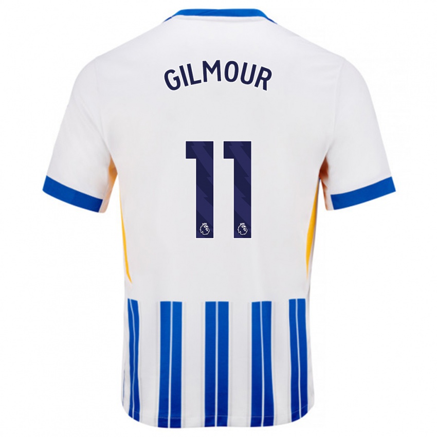 Niño Camiseta Billy Gilmour #11 Blanco Azul Rayas 1ª Equipación 2024/25 La Camisa Argentina