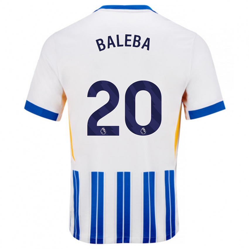 Niño Camiseta Carlos Baleba #20 Blanco Azul Rayas 1ª Equipación 2024/25 La Camisa Argentina