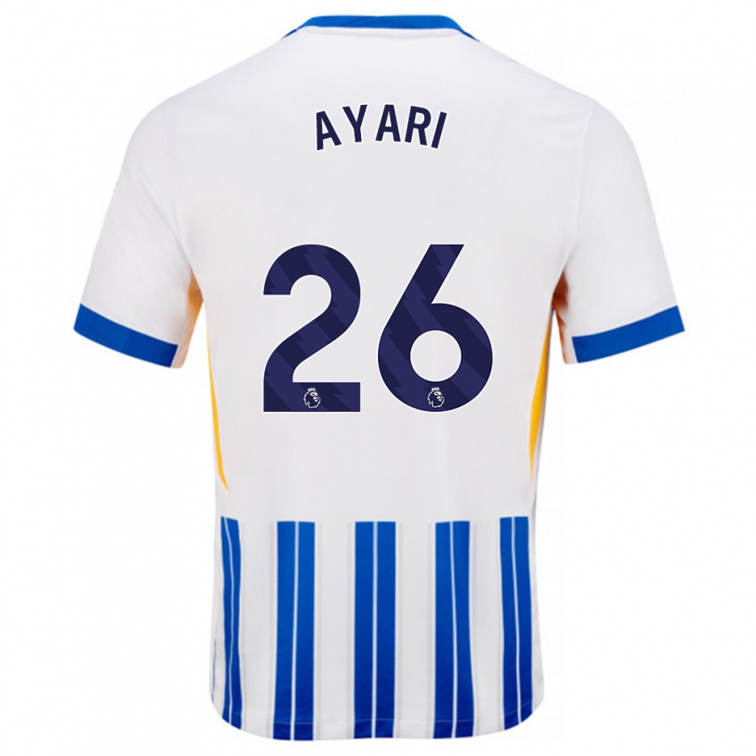 Niño Camiseta Yasin Ayari #26 Blanco Azul Rayas 1ª Equipación 2024/25 La Camisa Argentina