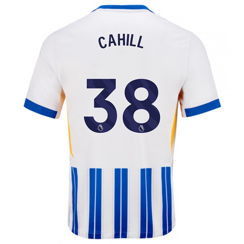 Niño Camiseta Killian Cahill #38 Blanco Azul Rayas 1ª Equipación 2024/25 La Camisa Argentina