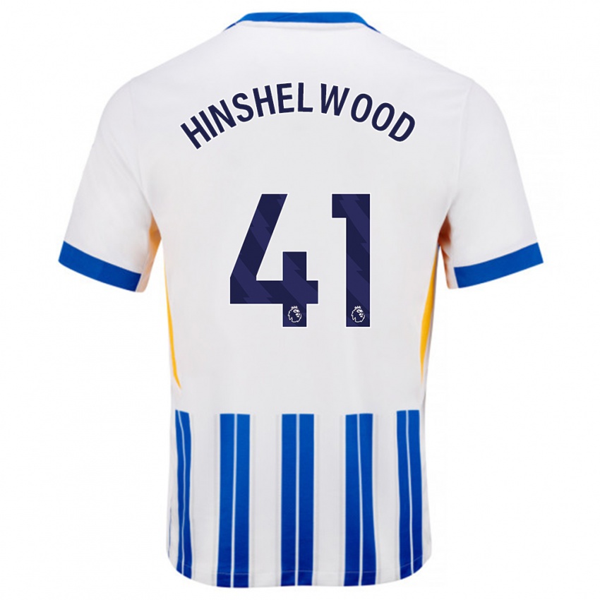 Niño Camiseta Jack Hinshelwood #41 Blanco Azul Rayas 1ª Equipación 2024/25 La Camisa Argentina