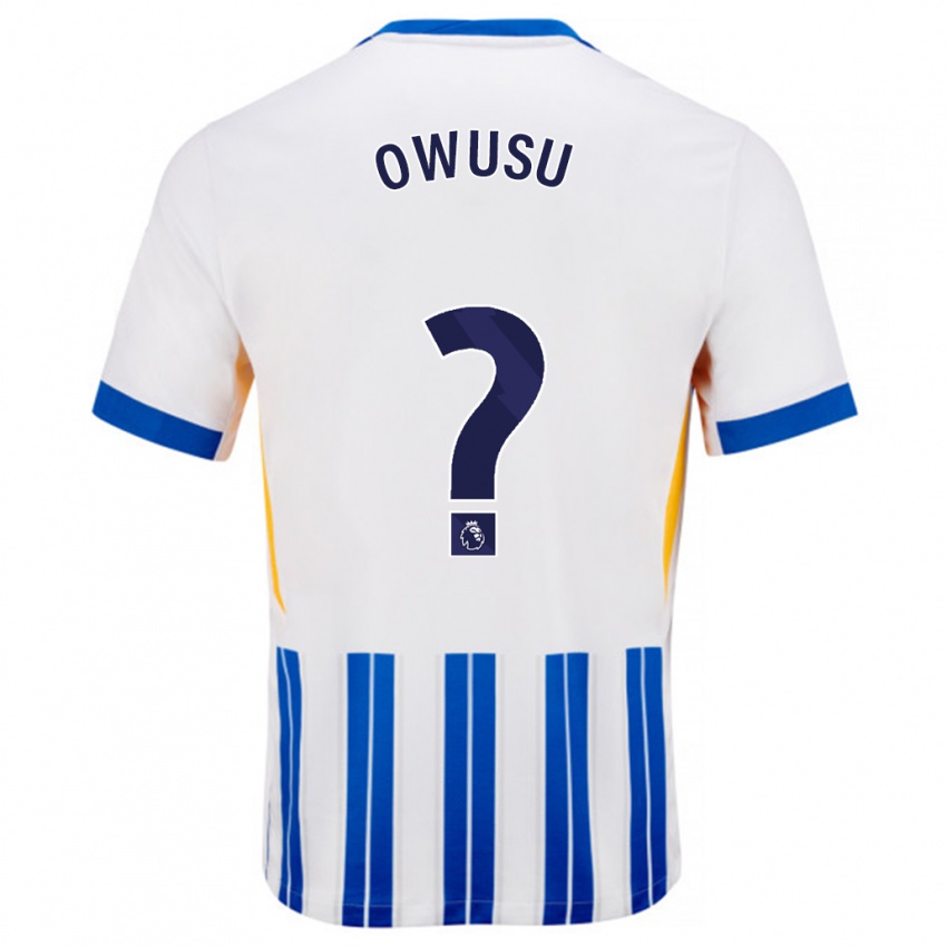 Niño Camiseta Yussif Owusu #0 Blanco Azul Rayas 1ª Equipación 2024/25 La Camisa Argentina