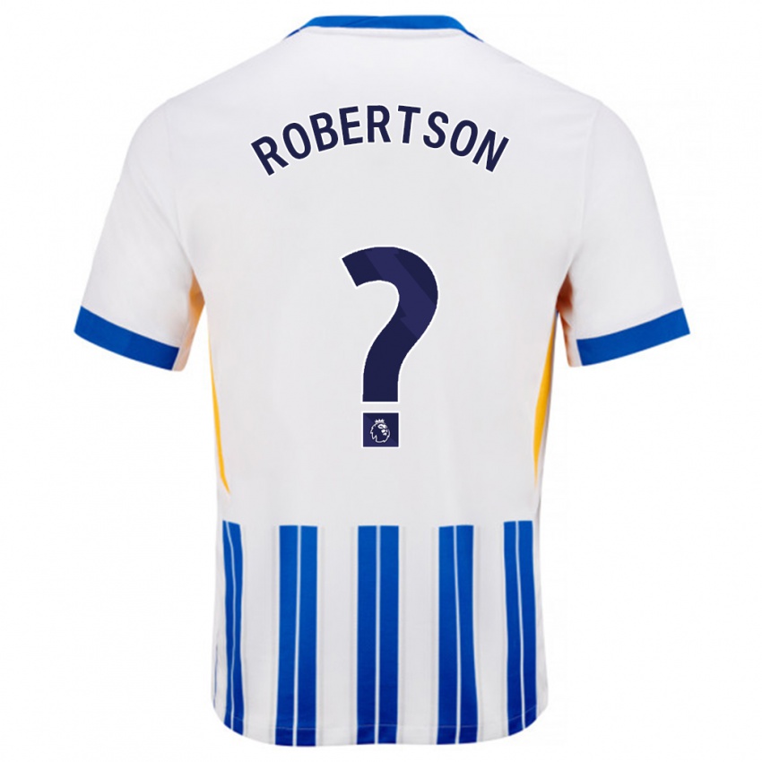 Niño Camiseta Josh Robertson #0 Blanco Azul Rayas 1ª Equipación 2024/25 La Camisa Argentina