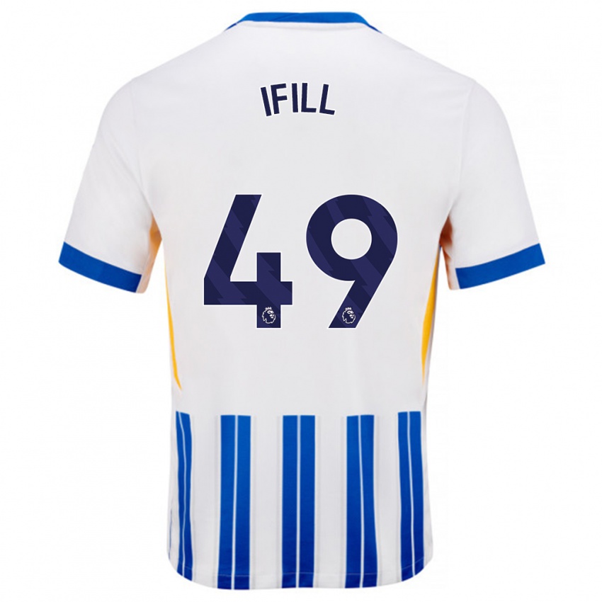 Niño Camiseta Marcus Ifill #49 Blanco Azul Rayas 1ª Equipación 2024/25 La Camisa Argentina