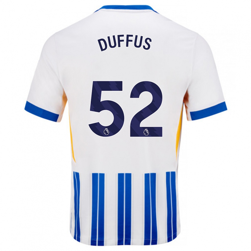 Niño Camiseta Josh Duffus #52 Blanco Azul Rayas 1ª Equipación 2024/25 La Camisa Argentina