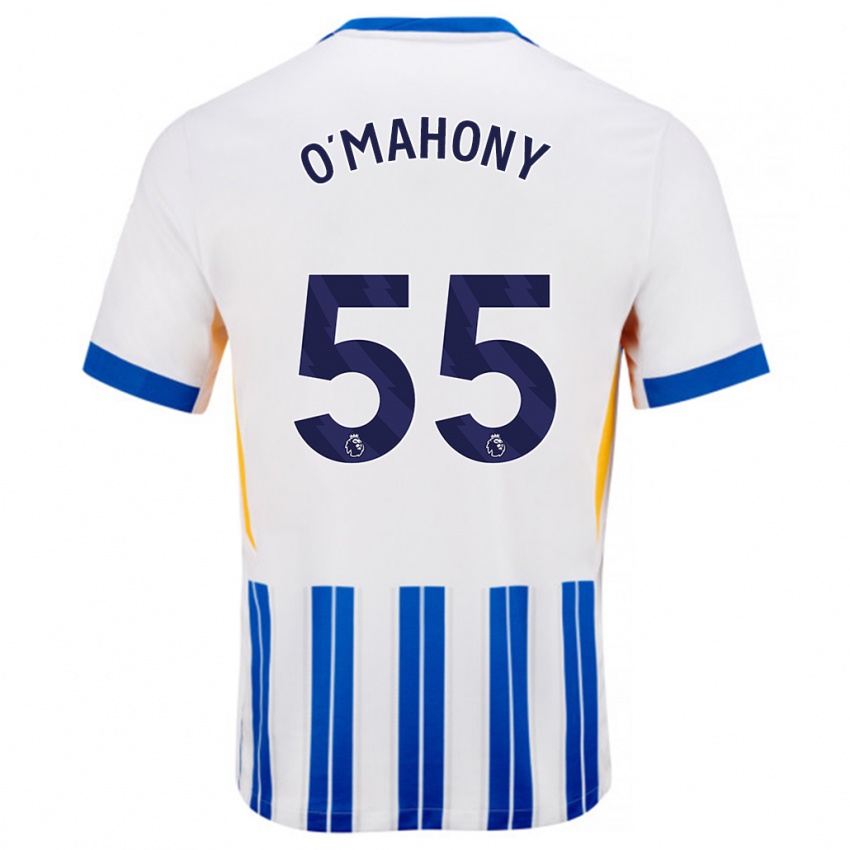 Niño Camiseta Mark O'mahony #55 Blanco Azul Rayas 1ª Equipación 2024/25 La Camisa Argentina