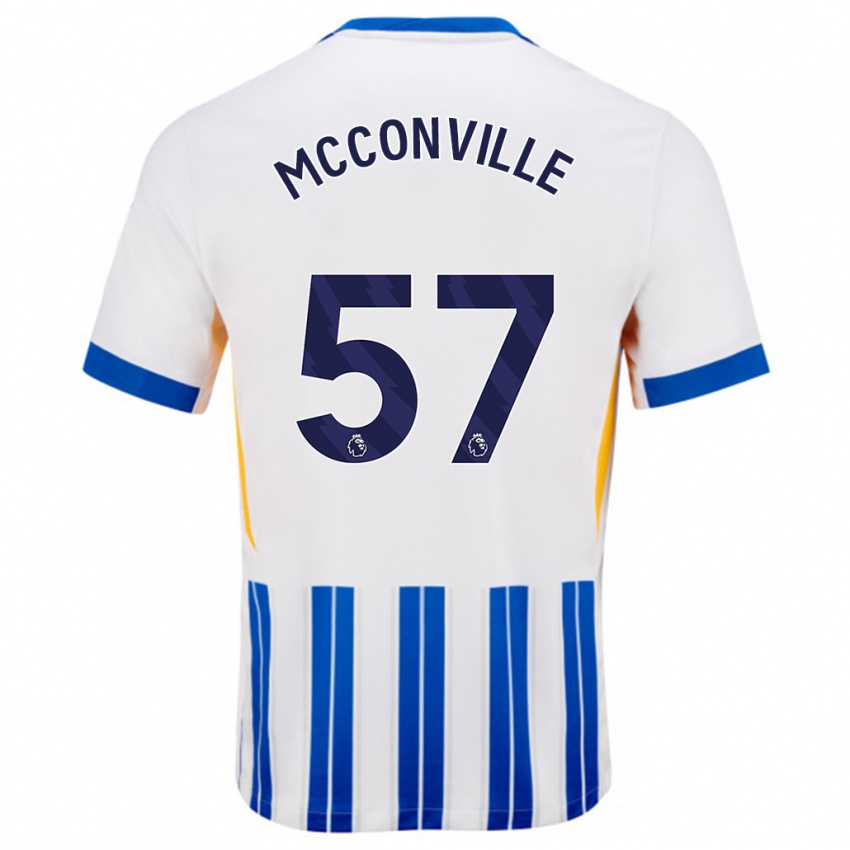 Niño Camiseta Ruairi Mcconville #57 Blanco Azul Rayas 1ª Equipación 2024/25 La Camisa Argentina