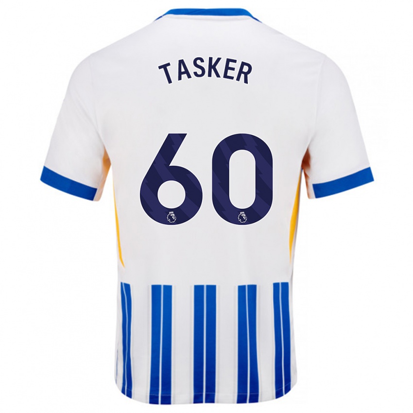 Niño Camiseta Charlie Tasker #60 Blanco Azul Rayas 1ª Equipación 2024/25 La Camisa Argentina