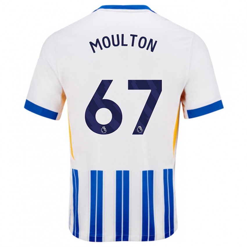 Niño Camiseta Remeiro Moulton #67 Blanco Azul Rayas 1ª Equipación 2024/25 La Camisa Argentina