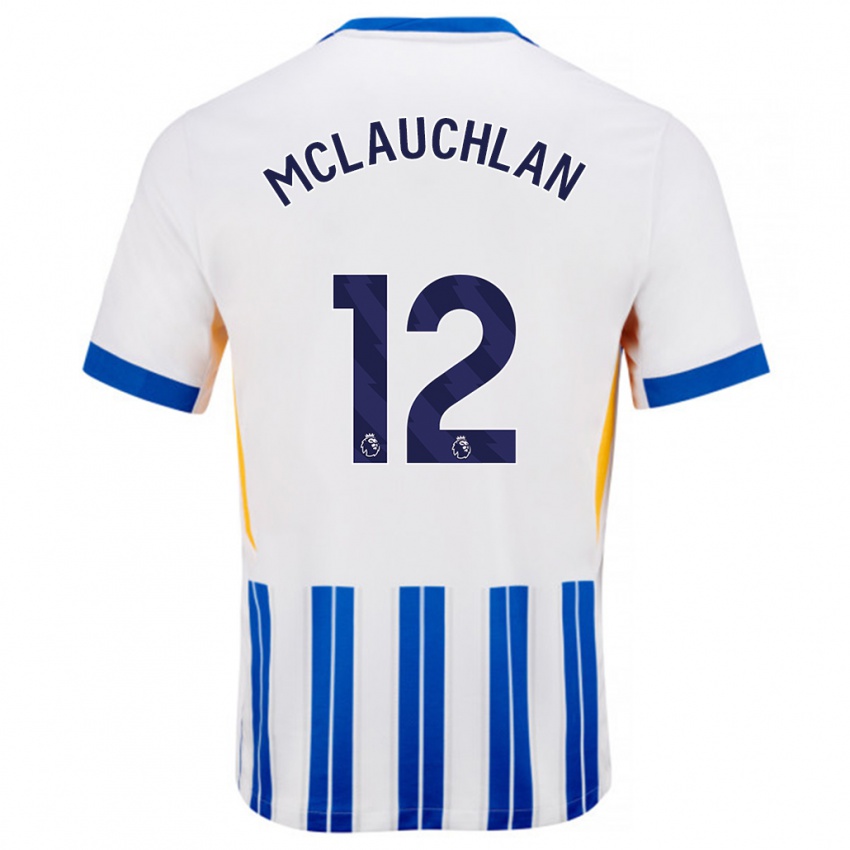 Niño Camiseta Rachel Mclauchlan #12 Blanco Azul Rayas 1ª Equipación 2024/25 La Camisa Argentina