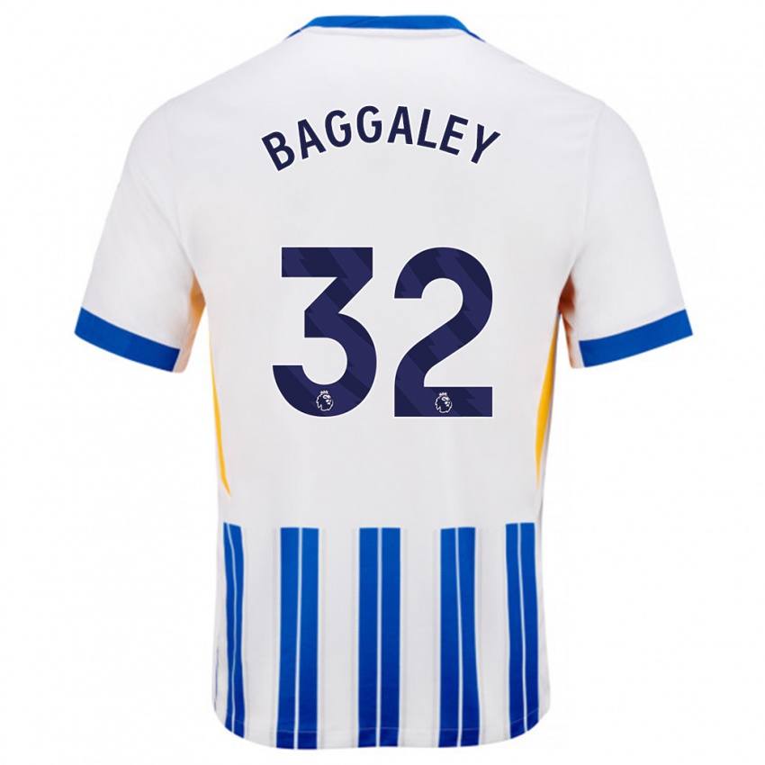 Niño Camiseta Sophie Baggaley #32 Blanco Azul Rayas 1ª Equipación 2024/25 La Camisa Argentina