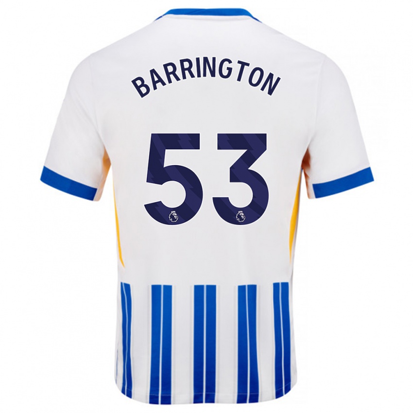 Niño Camiseta Luca Barrington #53 Blanco Azul Rayas 1ª Equipación 2024/25 La Camisa Argentina