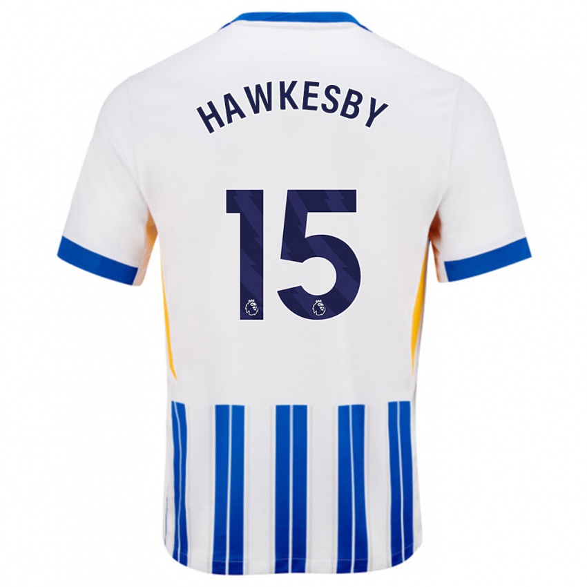 Niño Camiseta Mackenzie Hawkesby #15 Blanco Azul Rayas 1ª Equipación 2024/25 La Camisa Argentina