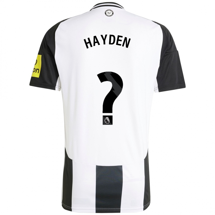 Niño Camiseta Isaac Hayden #0 Blanco Negro 1ª Equipación 2024/25 La Camisa Argentina