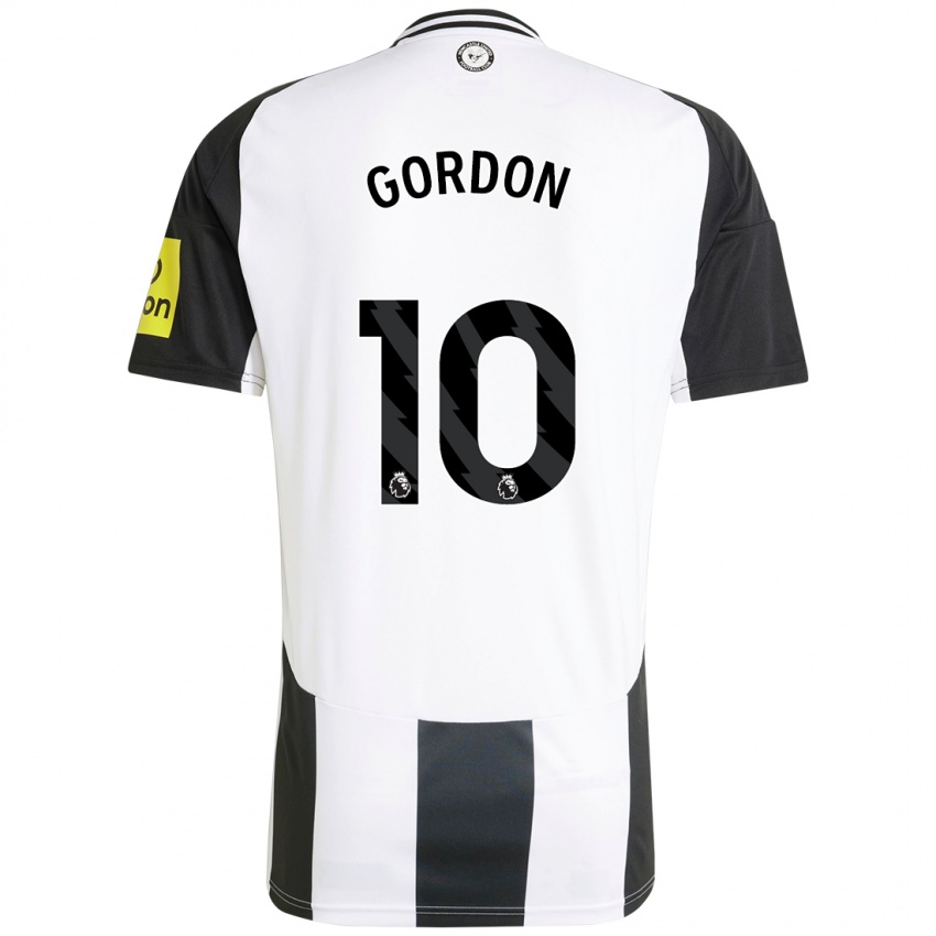 Niño Camiseta Anthony Gordon #10 Blanco Negro 1ª Equipación 2024/25 La Camisa Argentina