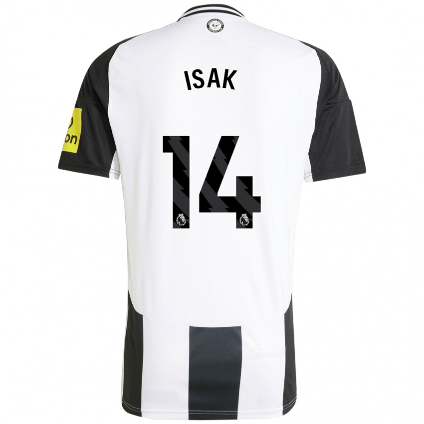 Niño Camiseta Alexander Isak #14 Blanco Negro 1ª Equipación 2024/25 La Camisa Argentina