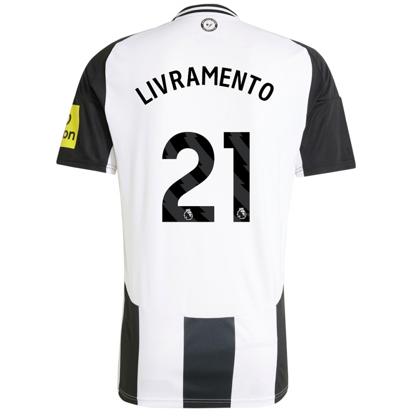 Niño Camiseta Tino Livramento #21 Blanco Negro 1ª Equipación 2024/25 La Camisa Argentina