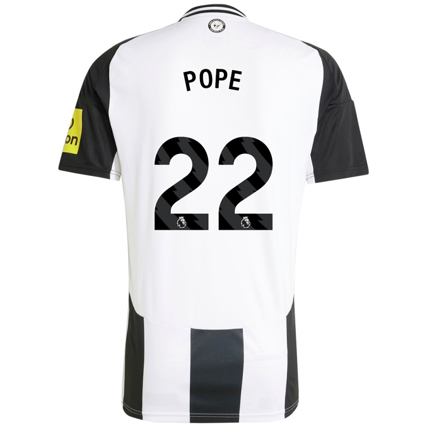 Niño Camiseta Nick Pope #22 Blanco Negro 1ª Equipación 2024/25 La Camisa Argentina