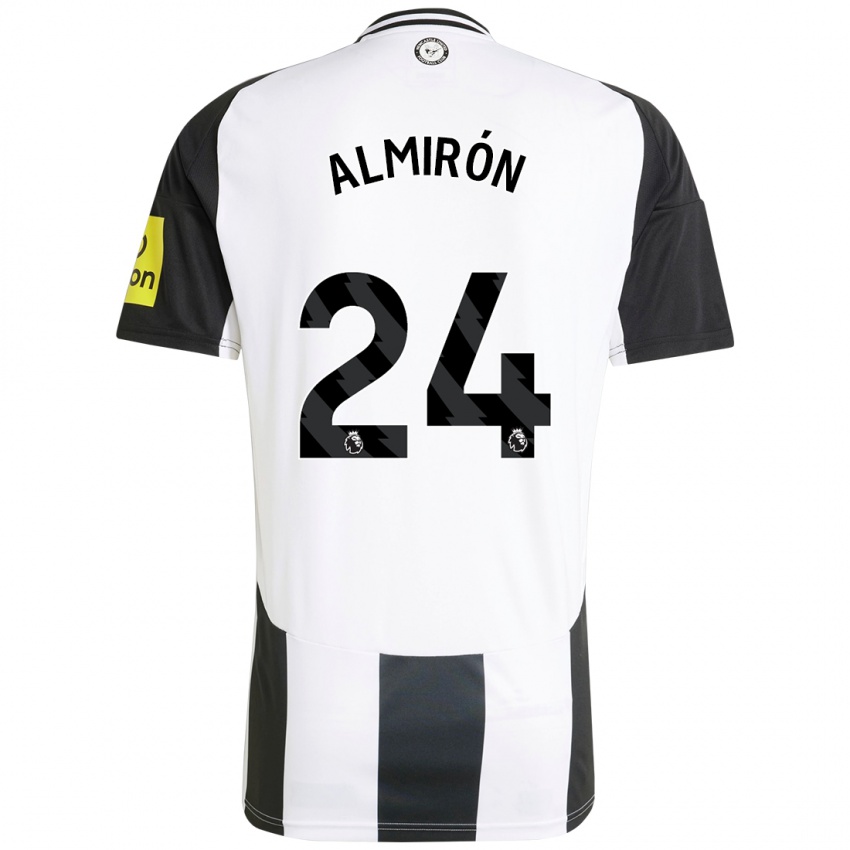 Niño Camiseta Miguel Almirón #24 Blanco Negro 1ª Equipación 2024/25 La Camisa Argentina