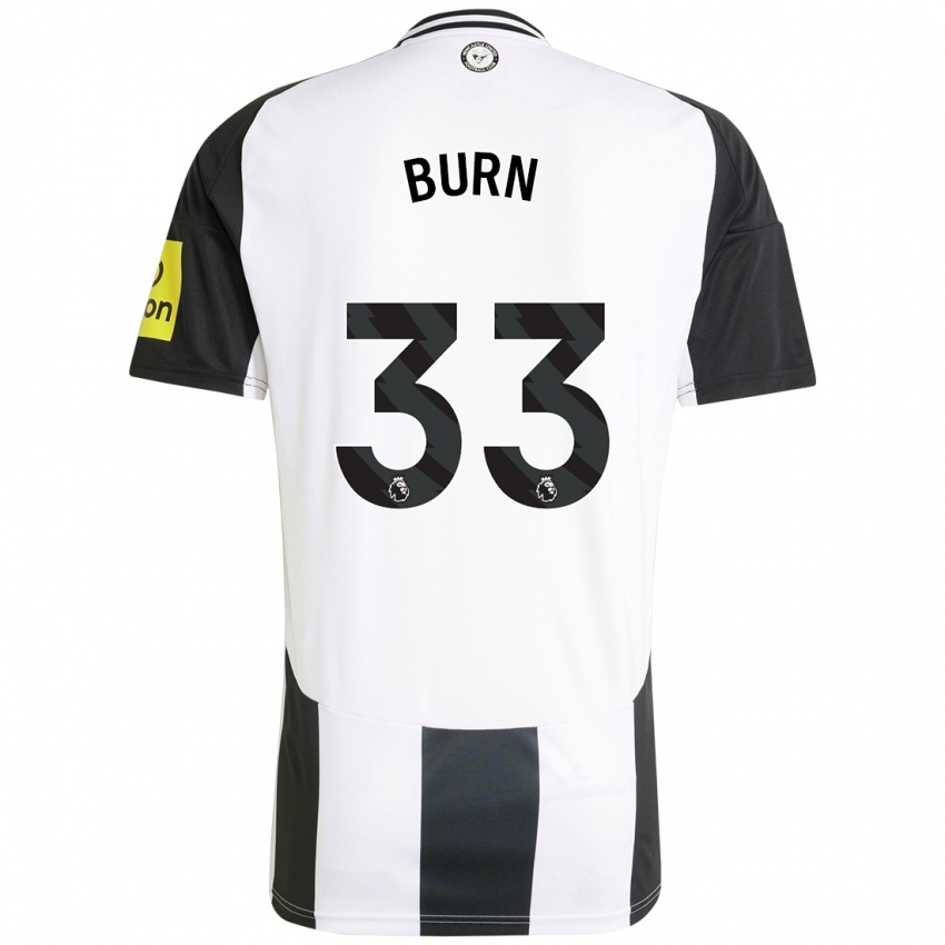 Niño Camiseta Dan Burn #33 Blanco Negro 1ª Equipación 2024/25 La Camisa Argentina