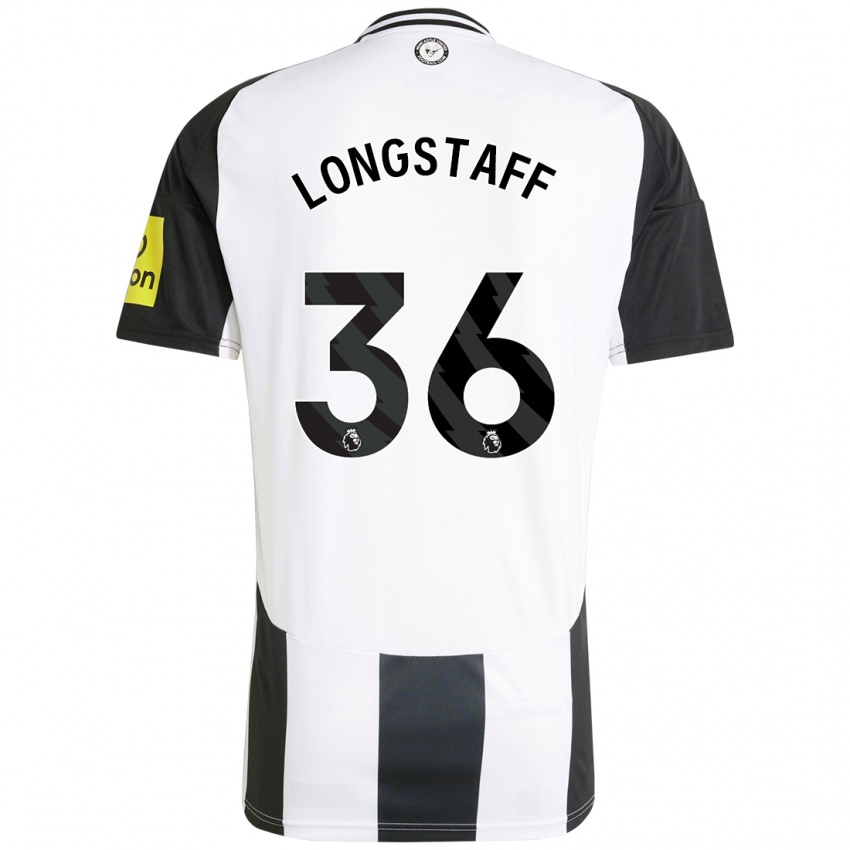 Niño Camiseta Sean Longstaff #36 Blanco Negro 1ª Equipación 2024/25 La Camisa Argentina