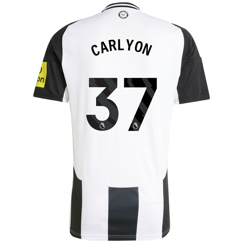 Niño Camiseta Nathan Carlyon #37 Blanco Negro 1ª Equipación 2024/25 La Camisa Argentina