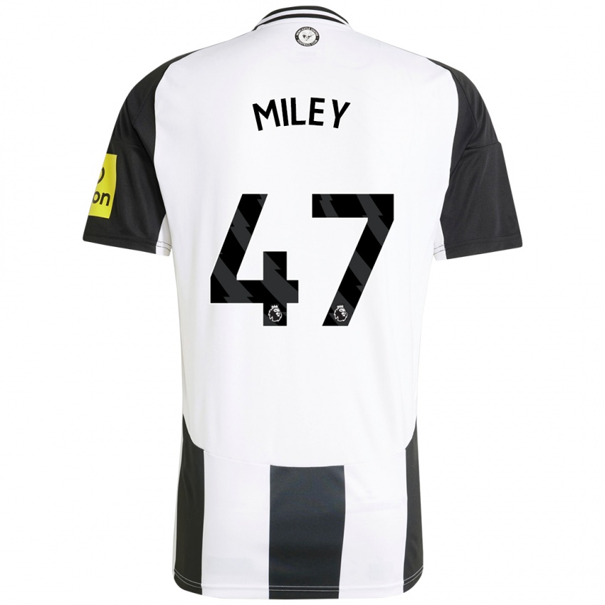 Niño Camiseta Jamie Miley #47 Blanco Negro 1ª Equipación 2024/25 La Camisa Argentina