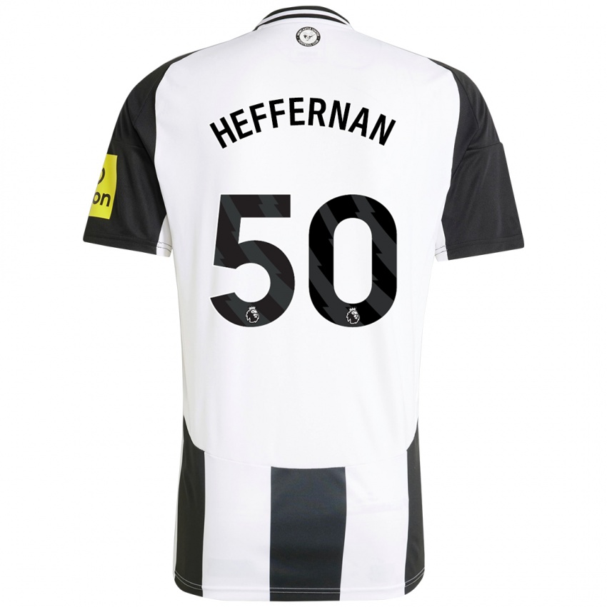 Niño Camiseta Cathal Heffernan #50 Blanco Negro 1ª Equipación 2024/25 La Camisa Argentina