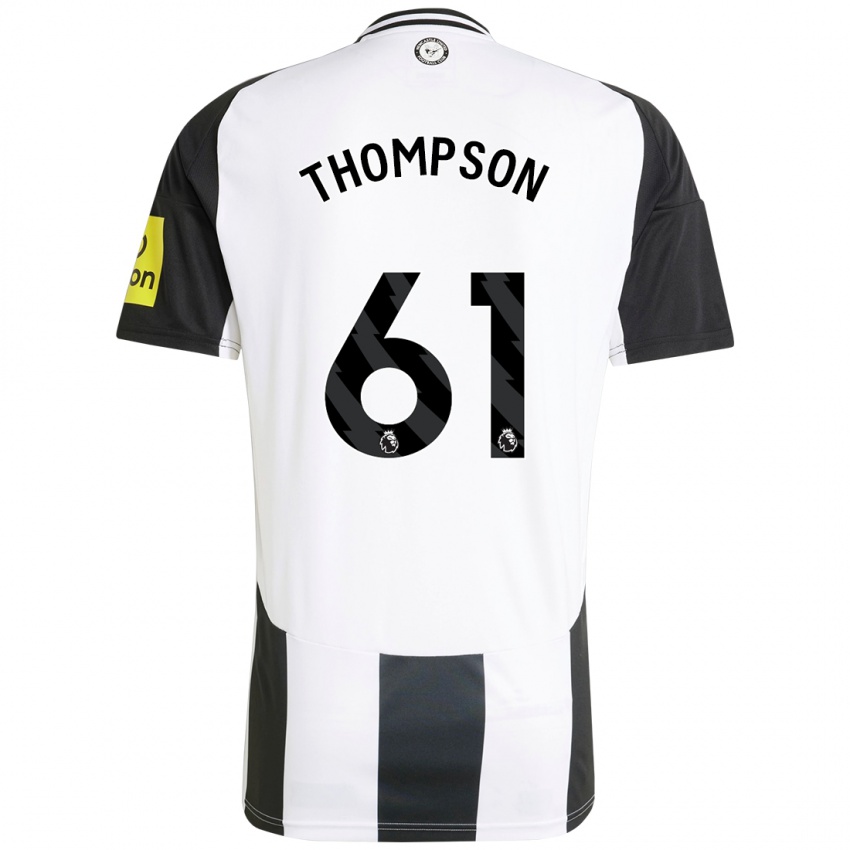 Niño Camiseta Max Thompson #61 Blanco Negro 1ª Equipación 2024/25 La Camisa Argentina