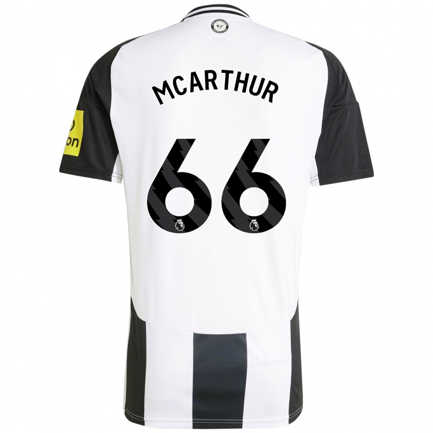 Niño Camiseta Charlie Mcarthur #66 Blanco Negro 1ª Equipación 2024/25 La Camisa Argentina