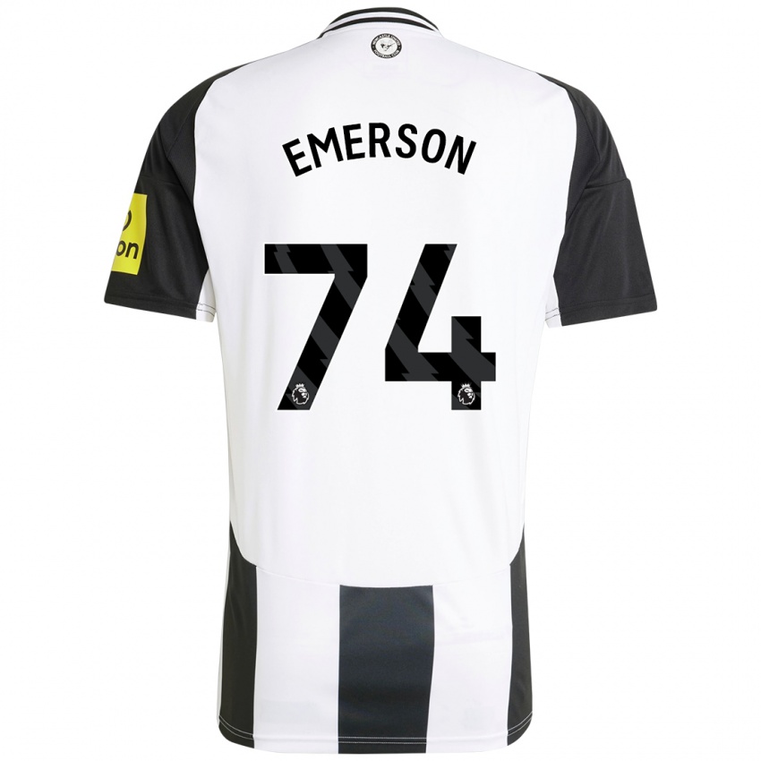 Niño Camiseta Johnny Emerson #74 Blanco Negro 1ª Equipación 2024/25 La Camisa Argentina