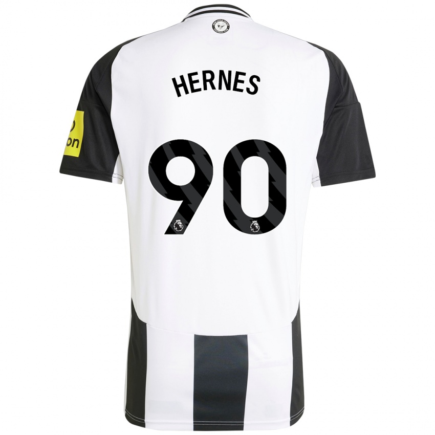 Niño Camiseta Travis Hernes #90 Blanco Negro 1ª Equipación 2024/25 La Camisa Argentina