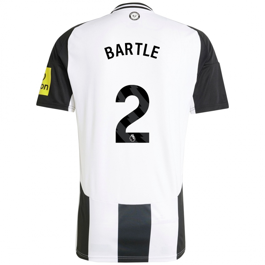 Niño Camiseta Jodie Bartle #2 Blanco Negro 1ª Equipación 2024/25 La Camisa Argentina