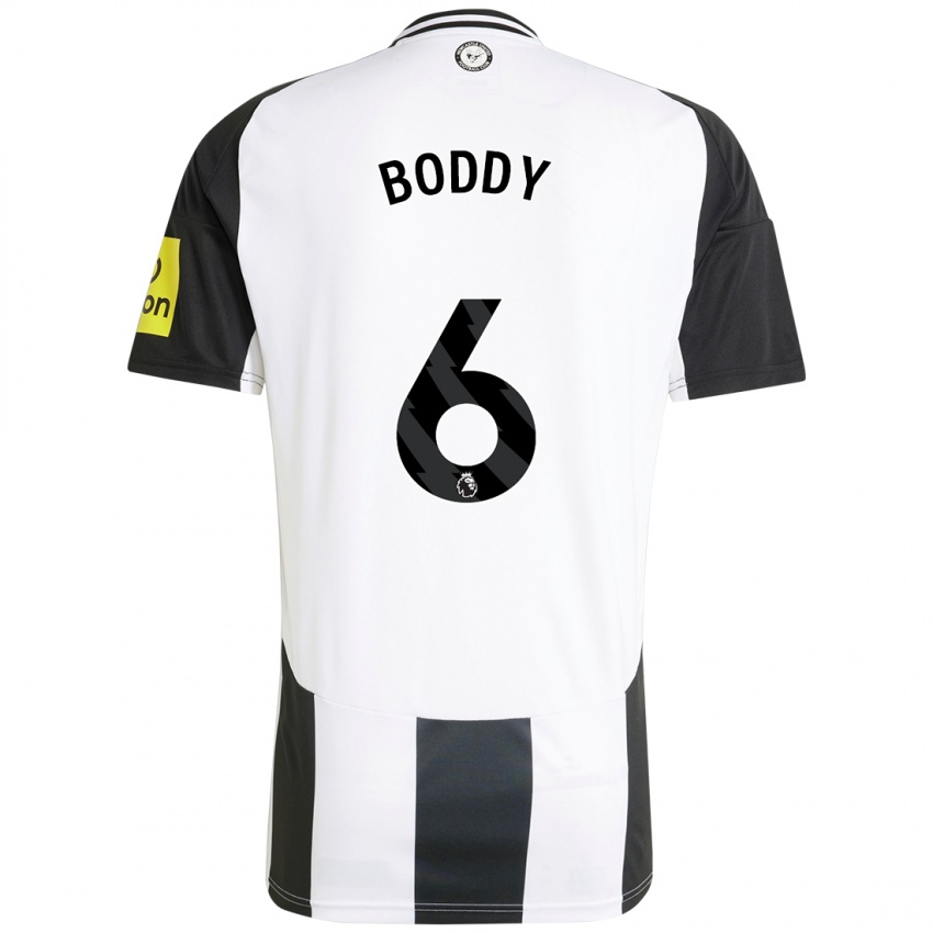 Niño Camiseta Elysia Boddy #6 Blanco Negro 1ª Equipación 2024/25 La Camisa Argentina