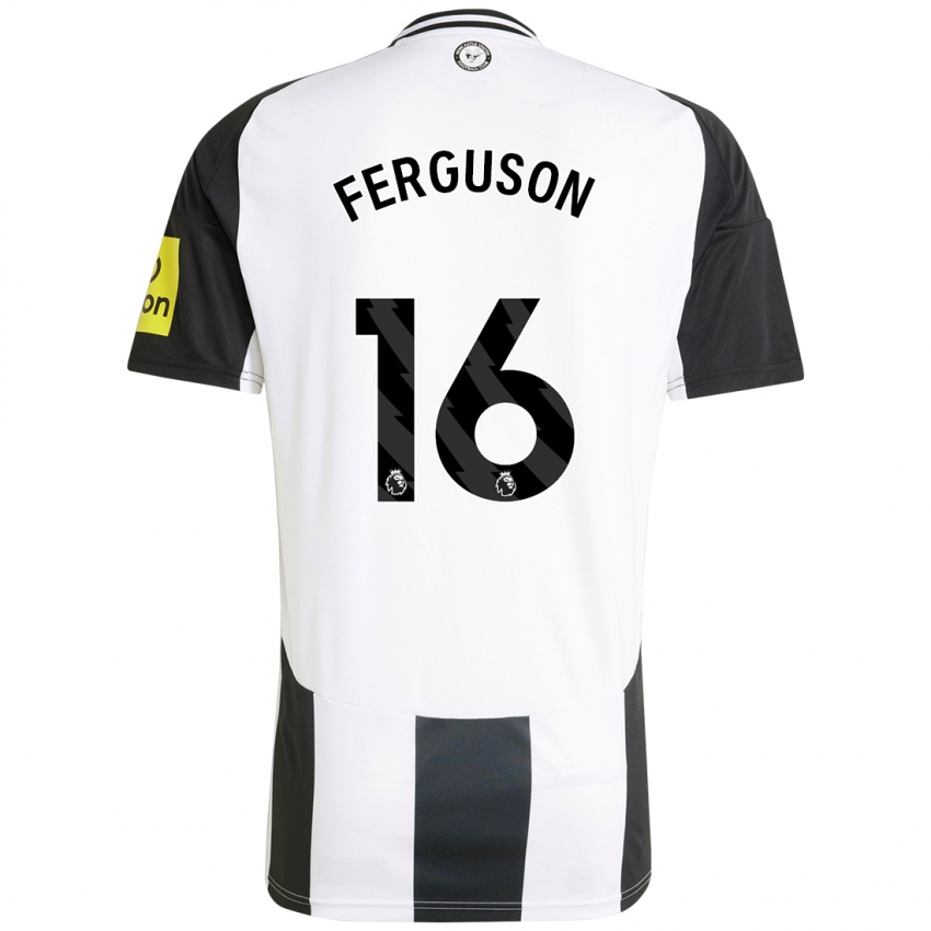 Niño Camiseta Becky Ferguson #16 Blanco Negro 1ª Equipación 2024/25 La Camisa Argentina