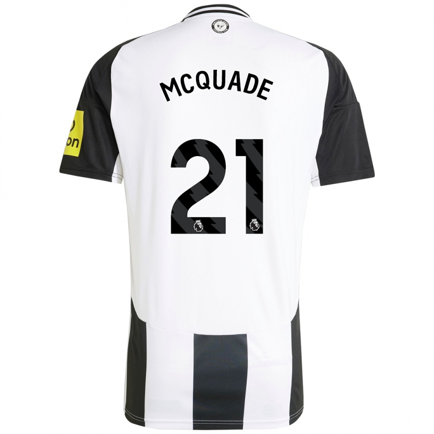 Niño Camiseta Jasmine Mcquade #21 Blanco Negro 1ª Equipación 2024/25 La Camisa Argentina