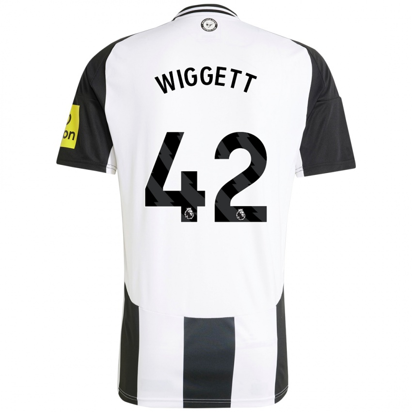 Niño Camiseta Charlie Wiggett #42 Blanco Negro 1ª Equipación 2024/25 La Camisa Argentina