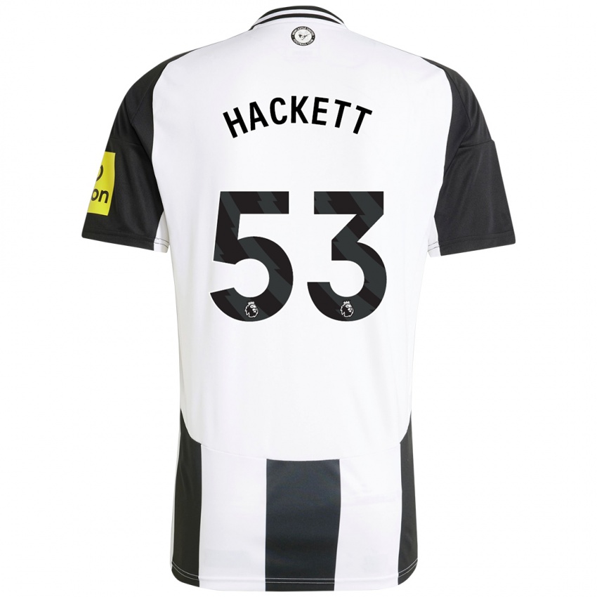 Niño Camiseta Jordan Hackett #53 Blanco Negro 1ª Equipación 2024/25 La Camisa Argentina