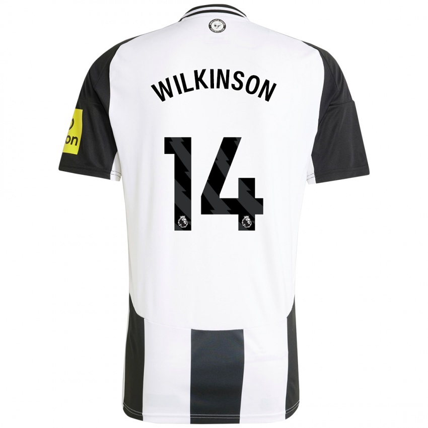 Niño Camiseta Sharna Wilkinson #14 Blanco Negro 1ª Equipación 2024/25 La Camisa Argentina