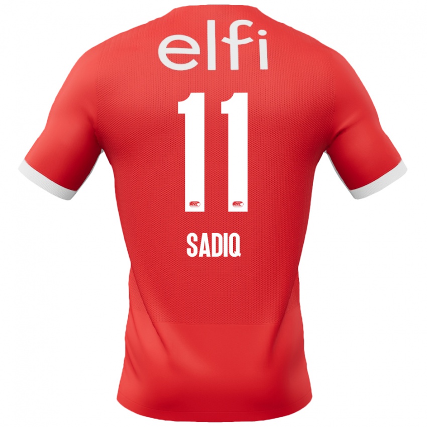 Niño Camiseta Ibrahim Sadiq #11 Rojo Blanco 1ª Equipación 2024/25 La Camisa Argentina