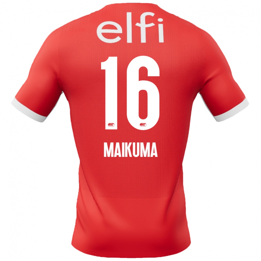 Niño Camiseta Seiya Maikuma #16 Rojo Blanco 1ª Equipación 2024/25 La Camisa Argentina