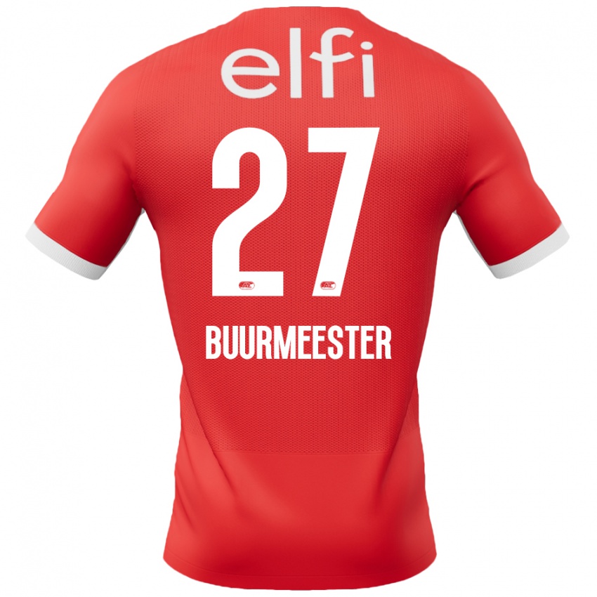 Niño Camiseta Zico Buurmeester #27 Rojo Blanco 1ª Equipación 2024/25 La Camisa Argentina