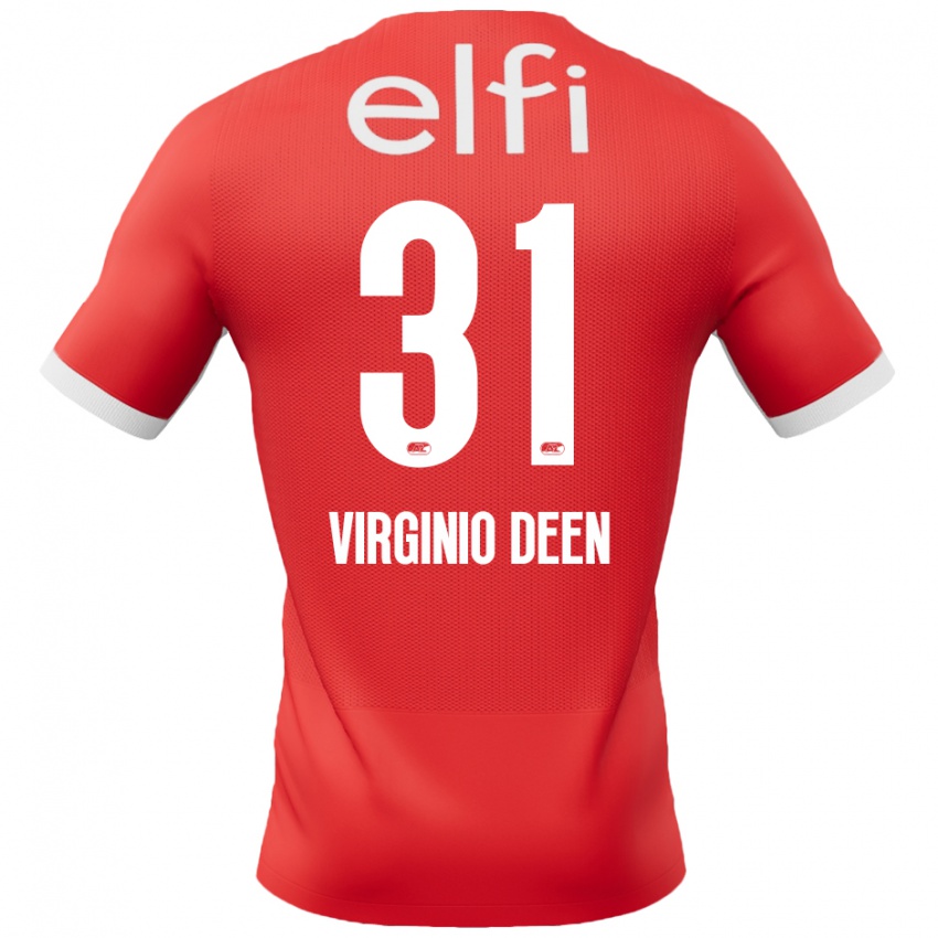 Niño Camiseta Daniël Virginio Deen #31 Rojo Blanco 1ª Equipación 2024/25 La Camisa Argentina