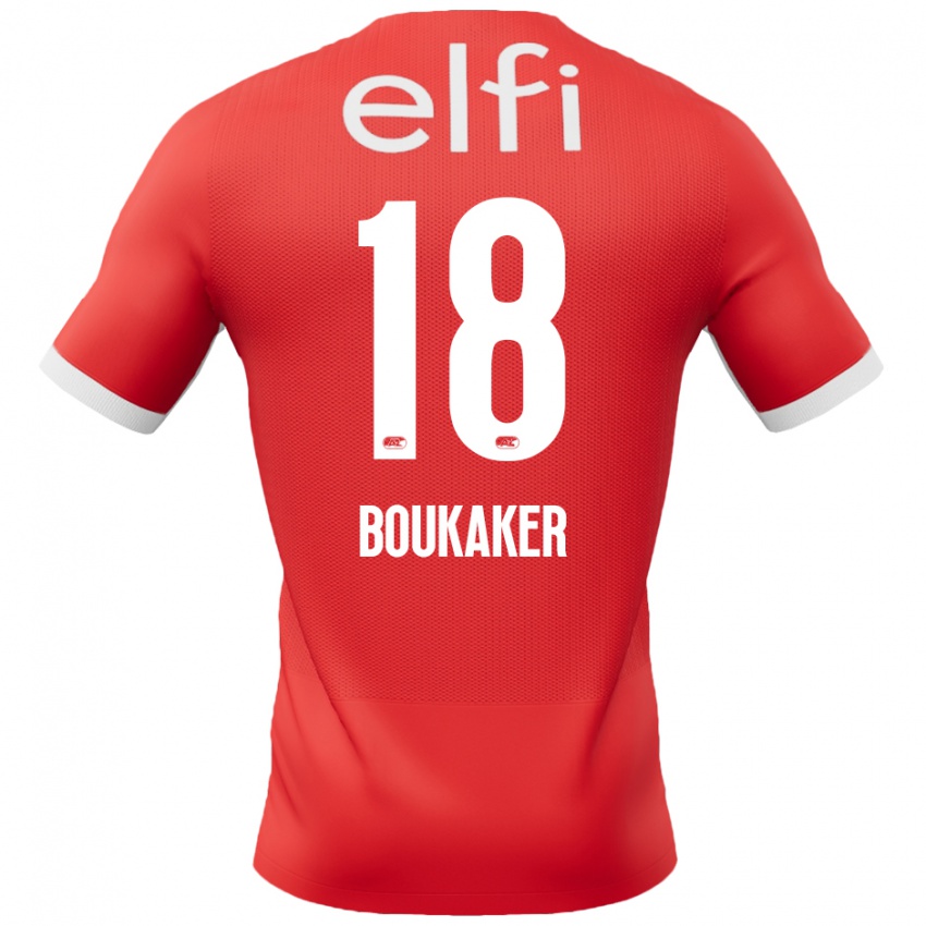 Niño Camiseta Romaissa Boukaker #18 Rojo Blanco 1ª Equipación 2024/25 La Camisa Argentina